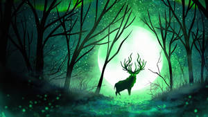 5k Hd Forest Spirit Deer Wallpaper