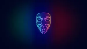64k Ultra Hd Hacker Anonymous Neon Mask Wallpaper