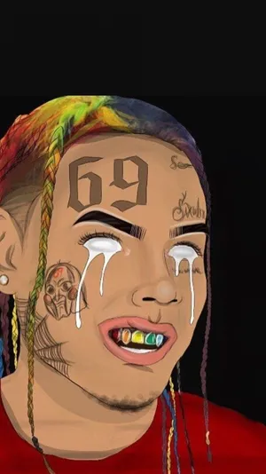 6ix9ine Aka Daniel Hernandez Cartoon Rapper Wallpaper