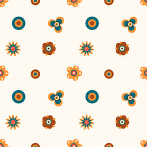 70s Floral Geometric Pattern Wallpaper