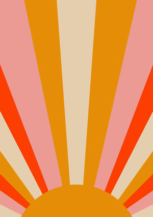 70s Retro Sun Design With Vibrant Colors Wallpaper