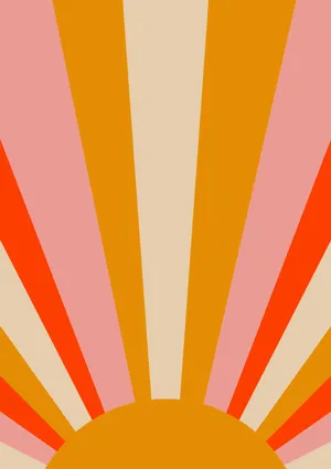 70s Retro Sun Design With Vibrant Colors Wallpaper