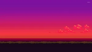 8 Bit Purple Sunset Wallpaper