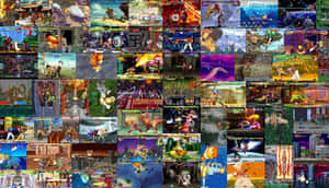 80s Retro Arcade Games Collage Wallpaper