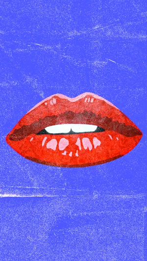 80s Retro Vintage Lips Illustration Wallpaper