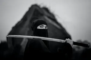 8k Samurai With Katana Wallpaper