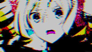 90s Anime Girl Glitching Wallpaper