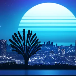 90s Anime Tree Wallpaper