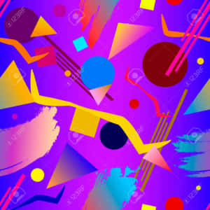 90s Style With Geometric Shapes Wallpaper
