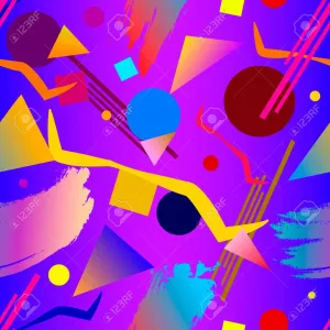 90s Style With Geometric Shapes Wallpaper