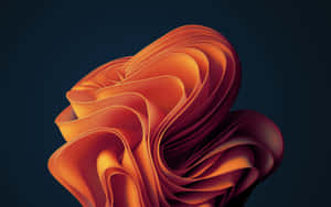 A 3d Image Of A Wavy Orange Shape Wallpaper