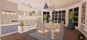 A 3d Rendering Of A Living Room Wallpaper