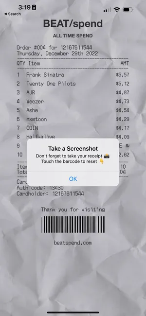 A Beat/spend Receipt Wallpaper
