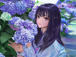 A Beautiful Anime Flower Blooming In Its Full Vibrant Colors Wallpaper