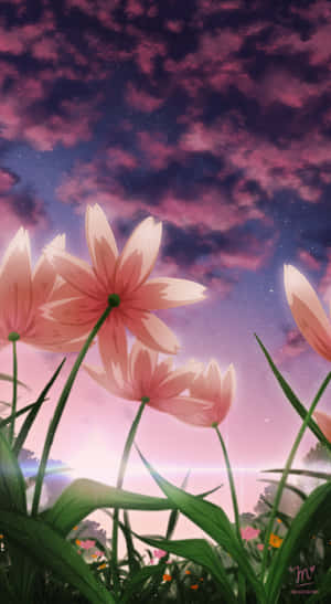 A Beautiful Anime Flower In Full Bloom Wallpaper