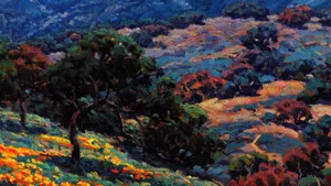 A Beautiful Impressionist Sunset Landscape Wallpaper