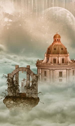 A Beautiful Landscape Of Nature With A Lake, Cliffs And Green Hill Sides Wallpaper