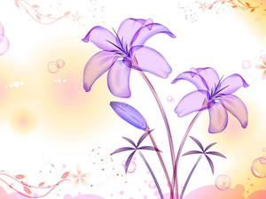 A Beautiful Laptop Featuring A Purple Flower Design, Ready To Assist In Any Task. Wallpaper