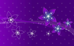 A Beautiful Laptop With A Light Purple Flower Design. Wallpaper