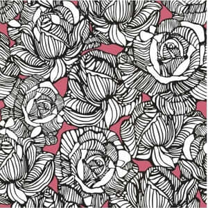 A Beautiful Modern Abstract Painting In Shades Of Pink, Black And White Wallpaper