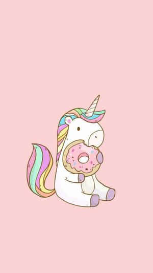 A Beautiful Pastel Unicorn Gallops Across The Rainbow Wallpaper