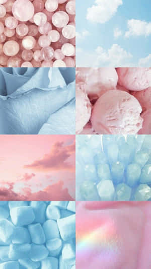 A Beautiful Pastel Wallpaper With Shades Of Blue, Pink And White Wallpaper