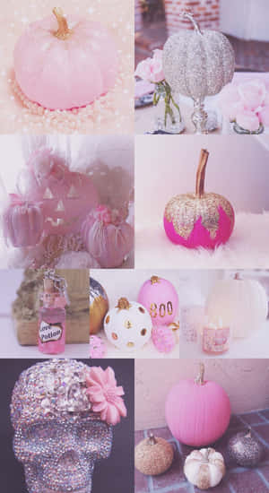 A Beautiful Pink Pumpkin Perfect For Decoration Or A Halloween Display. Wallpaper