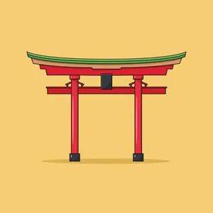 A Beautiful Traditional Shinto Shrine Surrounded By A Peaceful, Lush Green Forest. Wallpaper