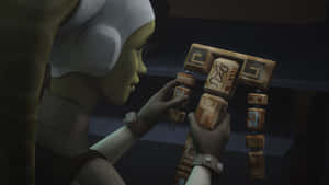 A Beautiful Twi'lek Walking On The Beach Wallpaper