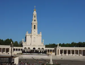 A Beautiful View Of The Majestic Fatima Sanctuary In Portugal Wallpaper