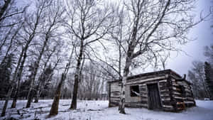 A Beautiful Winter Scene In An Old Russian Village Wallpaper