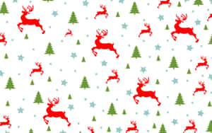 A Beautiful Winter-themed Christmas Pattern With A Variety Of Festive Decorations Wallpaper