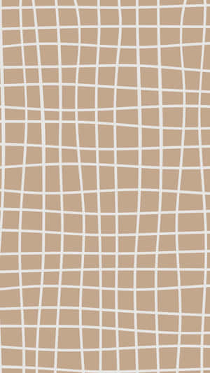 A Beige And White Grid Pattern Wallpaper