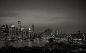 A Bird's Eye View Of A Black And White City Wallpaper