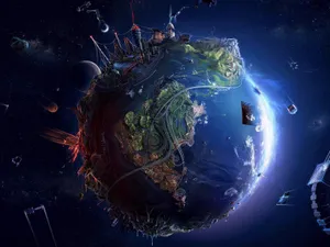 A Bird's Eye View Of Earth From Space Wallpaper