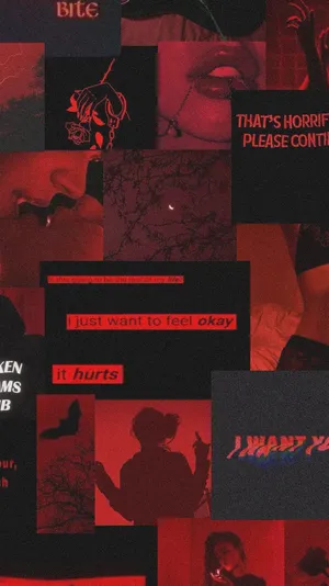 A Black And Red Background With Many Pictures Wallpaper