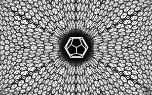 A Black And White Drawing Of A Geometric Pattern Wallpaper