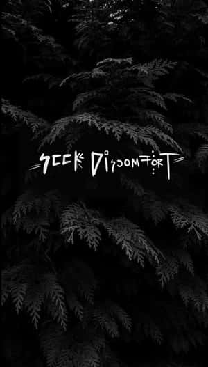 A Black And White Image Of A Tree With The Words'seek Discord' Wallpaper