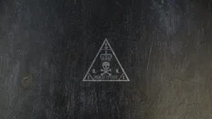 A Black And White Image Of A Triangle With A Skull Wallpaper