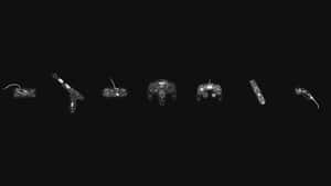 A Black And White Image Of Several Different Items Wallpaper