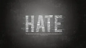 A Black And White Image Of The Word Hate Wallpaper