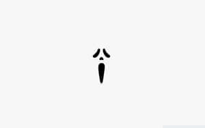 A Black And White Logo With A Scream Face Wallpaper