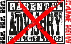 A Black And White Logo With The Words Parental Advisory Wallpaper