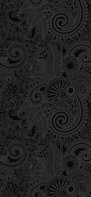 A Black And White Paisley Pattern Wallpaper