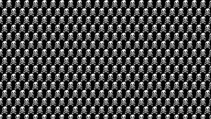 A Black And White Pattern With Skulls On It Wallpaper