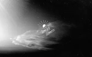 A Black And White Photo Of A Cloud With The Words'sunshine' Wallpaper