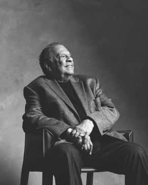 A Black-and-white Portrait Of Andrew Young. Wallpaper
