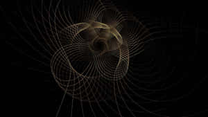 A Black Background With A Golden Spiral Design Wallpaper