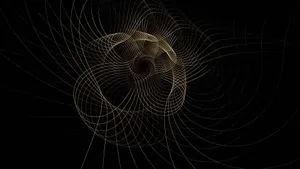 A Black Background With A Golden Spiral Design Wallpaper