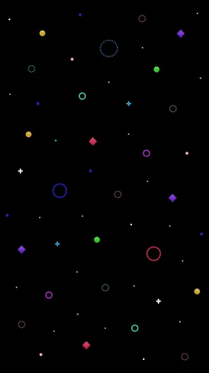 A Black Background With Colorful Circles And Dots Wallpaper
